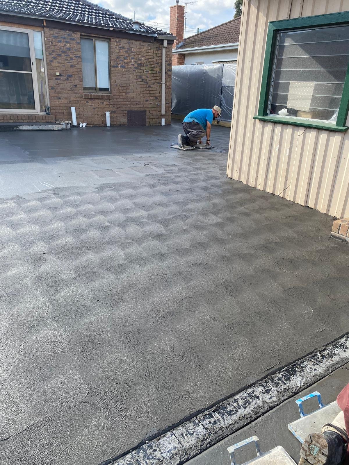 Fresh concrete slab