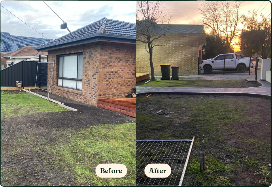 Backyard project — before and after